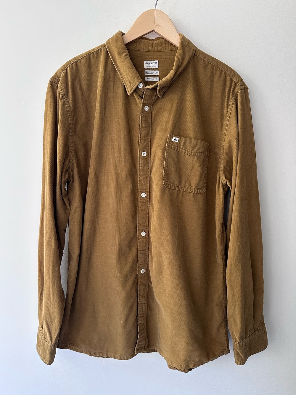 Quiksilver | L | Brown Corduroy Button-Down Shirt
